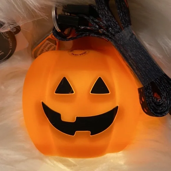 🔴RARE🔴 Wearable LightUp Jack O Lantern Pumpkin 🎃 On Necklace Sanitizer Holder - Picture 5 of 7